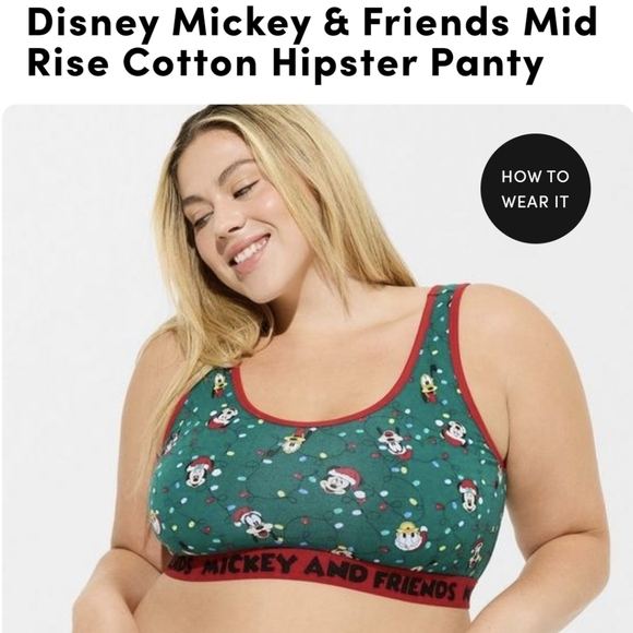 Torrid Disney Mickey & Friends Mid Rise Cotton Hipster Panty 2x or 3x - Picture 10 of 13